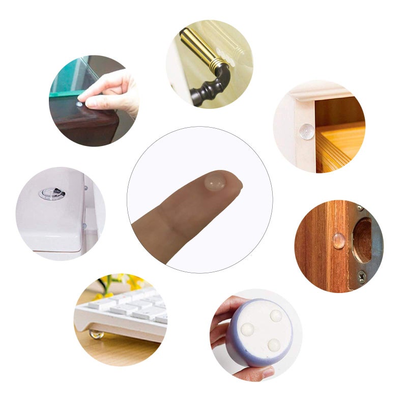 GaesQae Drawer Bumpers Pads,6mm*2mm Tiny Cabinet Door Bumpers,Cupboard Dots Self Adhesive Clear Rubber Feet Tiny Bumpons for Furniture Table Laptop 200pcs - Image 5